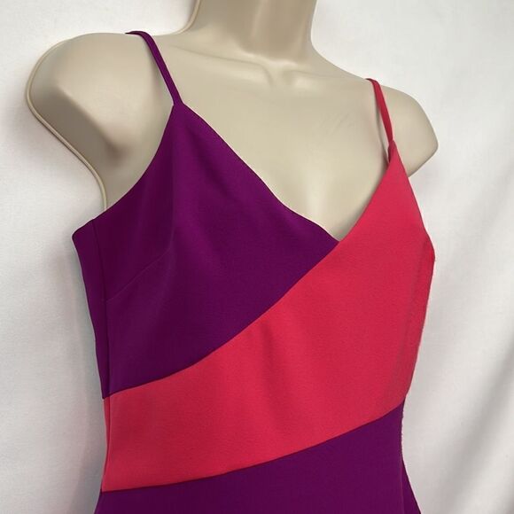 Nicole Miller Pink and Purple Asymmetrical dress size 4 - Picture 6 of 16